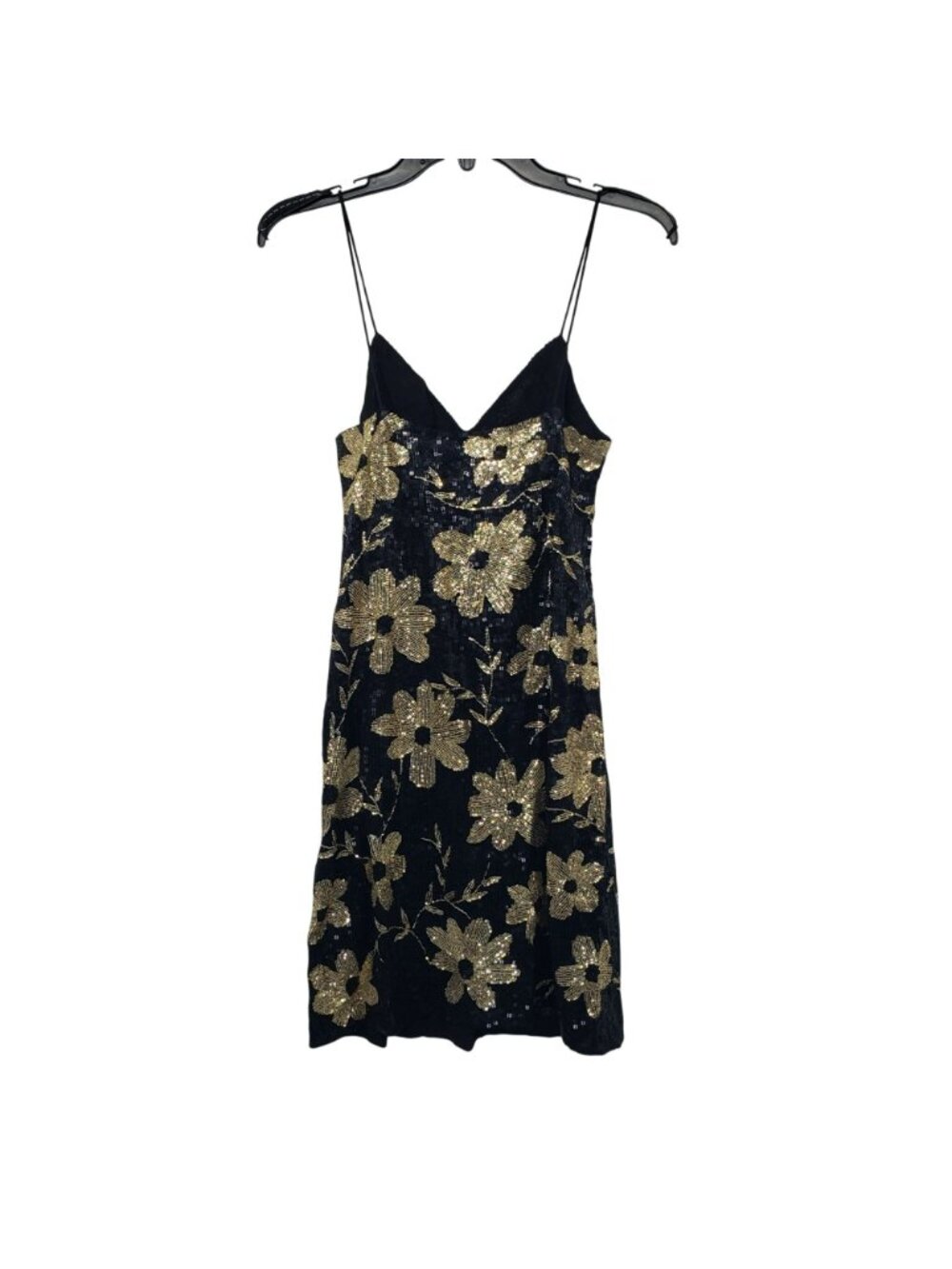 Ashish $2000 Black Gold Floral Sequin Mini Dress 90s Slip Dress Annies Ibiza - Picture 11 of 16
